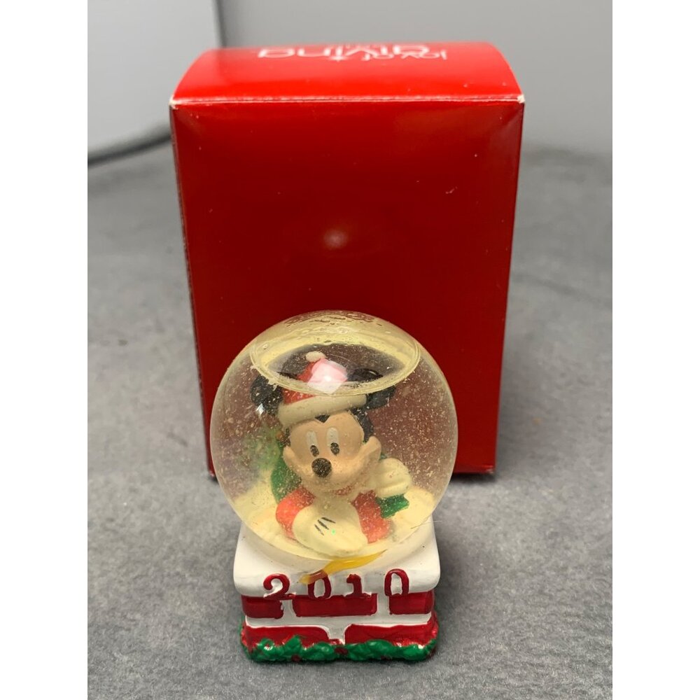 Disney Mickey Mouse Snow Globe 2010 Joy Of Giving Exclusive Christmas Decoration
